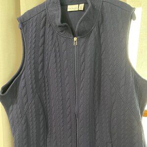 BEAUTIFUL NEVER WORE KIM ROGERS NAVY BLUE ZIP FRONT VEST NWOT SIZE 2X